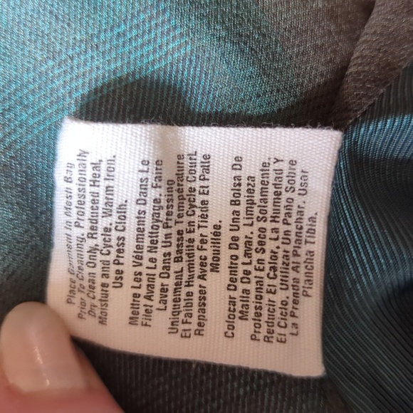 DKNY turquoise and brown plaid wool blazer US 2 - Picture 8 of 8